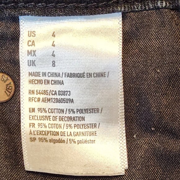 AMERICAN EAGLE Hi-Rise Festival Mini Black Jean Skirt - Sz 4 - Picture 6 of 6